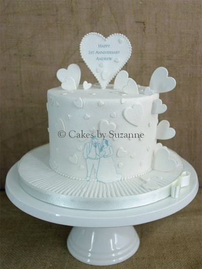 anniversary cake hearts silhouette