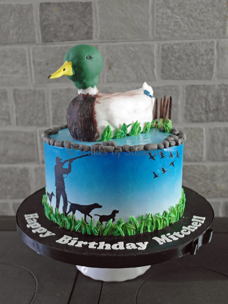 Mallard duck shooting hunting birthday cake