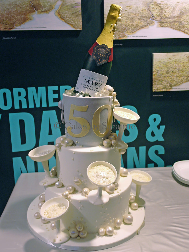 champagne Bollinger 50th birthday cake