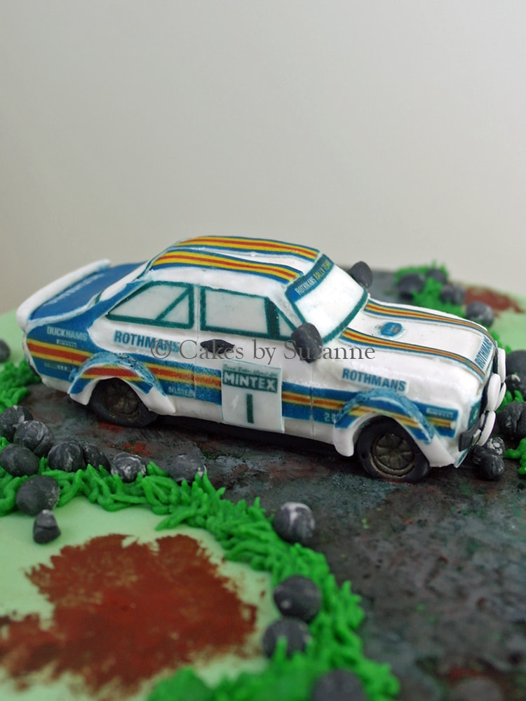 Rothmans Ford Escort MK2 rally car 60th birthday cake