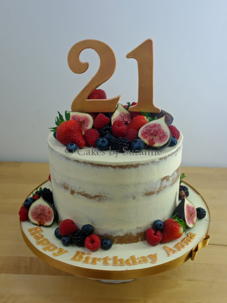21st birthday cake semi naked fresh fruit