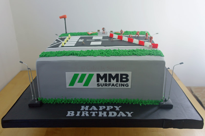 airport runway construction birthday cake
