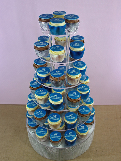 Corporate logo celebration cupcakes Fred Olsen Cruise Lines