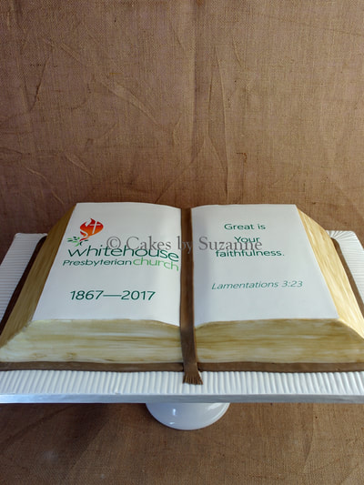 open book Bible celebration cake Whitehouse Presbyterian Church anniversary