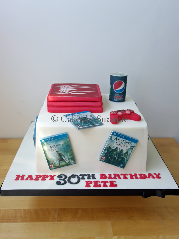 Playstation PS4 birthday cake Pepsi max can controller