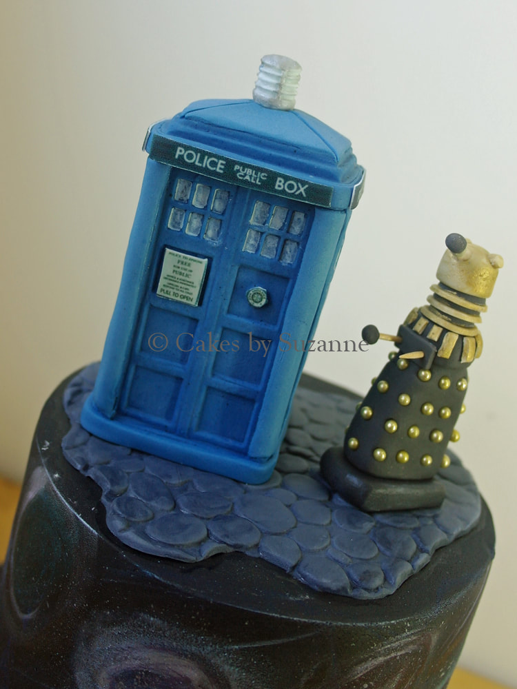 Dr Who Tardis galaxy birthday cake Dalek