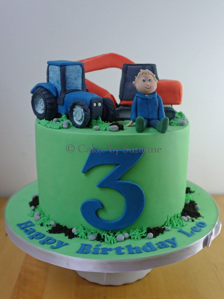 3rd birthday cake tractor digger