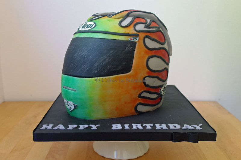 Arai helmet motorbike racing birthday cake