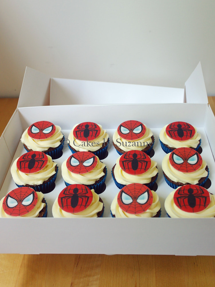 Spiderman birthday cupcakes