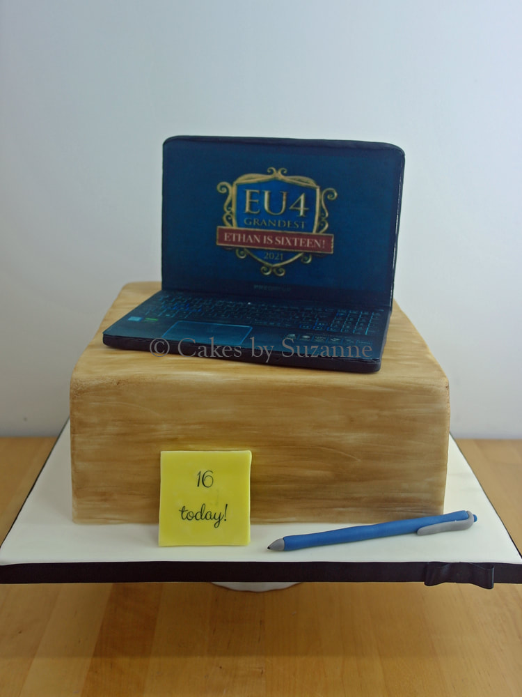 laptop computer birthday cake