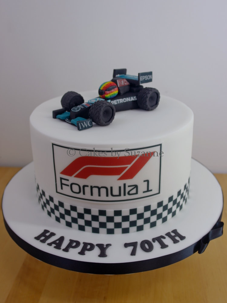 Formula 1 themed racing car 70th birthday cake
