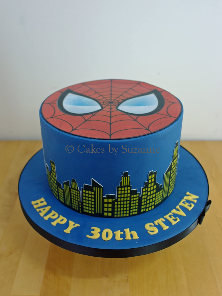 Spiderman themed 30th birthday cake