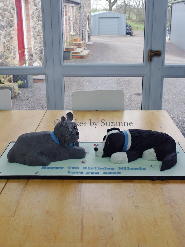carved dogs cake