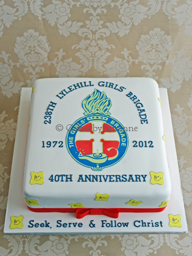 GB Girls' Brigade anniversary celebration cake