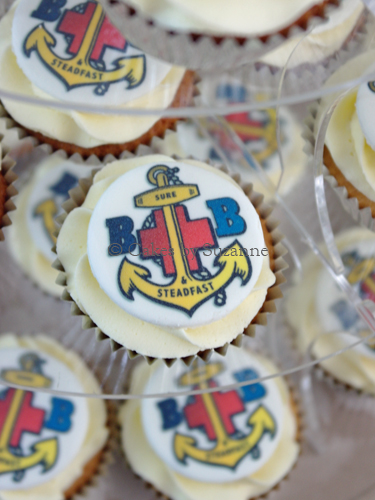 BB Boys' Brigade logo celebration cupcakes